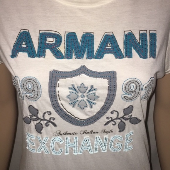 Women’s A/X Armani Exchange Embroidered Logo Tee Size Medium - Picture 2 of 10